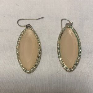 Lane Bryant Beige Marquise Drop Earrings with Crystal Halo